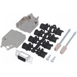 MHDTZK9-DB9S-K, D-Sub Connector Kit, DE-9 Socket, Solder, SPCC