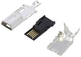 Фото 1/2 UX40-MB-5P, USB Connectors MINI B CBLE PLUG STRT SOLDER 3.5-4.0