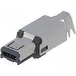 DS1105-BBN02, Вилка, USB mini Hirose, пайка, PIN: 4, никелированные, 500мА, PBT