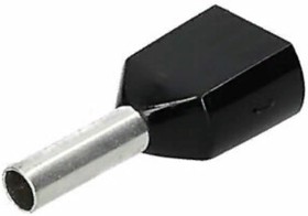 PKT1508 Изолированный втулочный наконечник для двух проводников сечением 2*1,5 мм², длина втулки 8 мм, черный