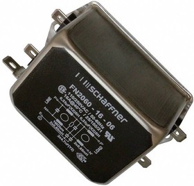 Фото 1/6 FN2060-16-06, Power Line Filter - Chassis - 16 A - 250 VAC - EMI - RFI - Quick Connect - 650 µH - 0.33 µF.
