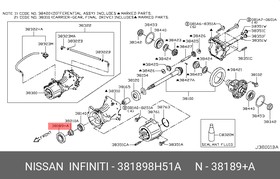 Сальник редуктора заднего моста 50х72х10 Duster Nissan