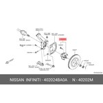 402024BA0A, Ступица колеса передняя NISSAN X-TRAIL (T32) (2014 )
