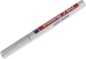 Фото 1/3 780-049, White 0.8mm Extra Fine Tip Paint Marker Pen for use with Glass, Metal, Plastic, Wood
