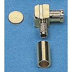 004.01.1420.021, Plug Cable Mount MCX Connector, 50, Solder Termination, Right Angle Body