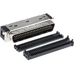 10150-6000EL, Male 50 Pin Right Angle Cable Mount SCSI Connector 1.27mm Pitch, IDT