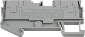 Фото 1/8 Through terminal block, push-in connection, 0.14-4.0 mm², 4 pole, 24 A, 8 kV, gray, 3209578