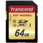 TS64GSDU3, 64 GB SDXC SD Card, Class 10, UHS-1 U3