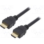 AK-330124-010-S, Кабель, HDMI 2.1, вилка HDMI, с обеих сторон, 1м, черный