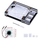 110061134, Black and Transparent Case with Fan for Raspberry Pi 4B