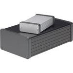 1455L2201BK, 1455 Series Black Aluminium Enclosure, IP54, Black Lid ...