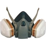 7523M, 7500 Series Half-Type Respirator Mask, Size Medium, Hypoallergenic