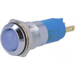 SWBU14428A, Индикат.лампа: LED, вогнутый, голубой, 230ВAC, d14,2мм, IP67