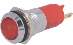 SWBU14022A, Индикат.лампа: LED, вогнутый, красный, 12-14ВDC, 12-14ВAC, d14,2мм