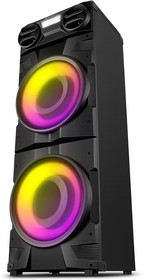 Фото 1/8 SVEN PS-1900 2.0 Мобильные колонки чёрные (2x500W, mini Jack, USB, Bluetooth, караоке, LED-дисплей, RGB подсветка)