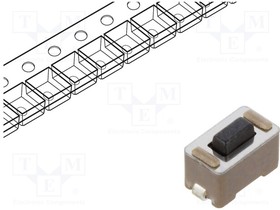 147873-2, Switch Tactile OFF (ON) SPST Rectangular Button J-Bend 0.05A 24VDC 1.77N SMD T/R