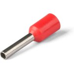 NShVI 1.0-8, Insulated pin end sleeve (8mm) red 1 mm square.