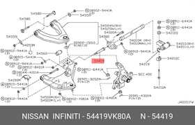 Фото 1/2 54419VK80A, Болт крепежный переднего рычага NISSAN KING CAB D22 (1998-2005)