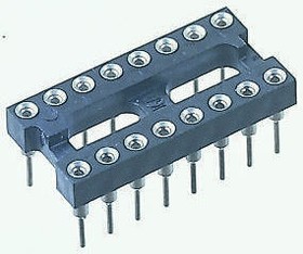 W30524TTRC, 2.54mm Pitch Vertical 24 Way, Through Hole Turned Pin Open Frame IC Dip Socket, 5A