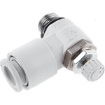 AS2201F-U01-08, AS Series Threaded Flow Regulator x 8mm Tube Outlet Port