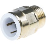15MC(1/2)BRASS, Brass Pipe Fitting, Straight Push Fit Coupler, Male 1/2in to Female 15mm