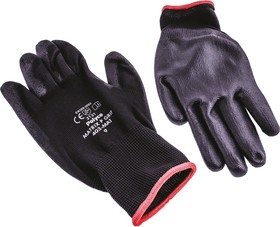 Фото 1/2 403-MAT, Matrix Black Polyurethane General Purpose Work Gloves, Size 9, Large, Polyurethane Coating