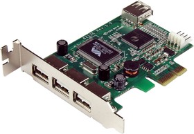Фото 1/5 PEXUSB4DP, PCI Express USB-A Card with SP4 Power, 4x USB 2.0, PCI-E x1