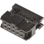 T812110A100CEU, 10-Way IDC Connector Socket for Cable Mount, 2-Row
