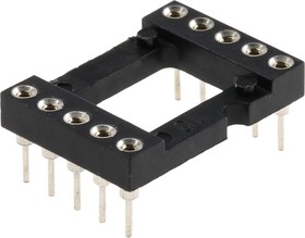 Фото 1/3 110-87-610-41-001101, 2.54mm Pitch Vertical 10 Way, Through Hole Turned Pin Open Frame IC Dip Socket, 1A
