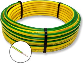 Фото 1/3 Провод установочный пувнг(a)-ls 1x6 мм2 зелено-желтый, 1м OZ251077L1