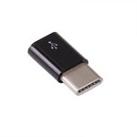 USB-MICRO B TO USB-C ADAPTER BLACK, Raspberry Pi Adapter Micro USB-B to USB-C, Black