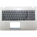 Клавиатура (топ-панель) для ноутбука Asus K540 черная с серебристым топкейсом