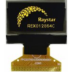 REX012864CYAP3N00000, Дисплей: OLED, графический, 128x64, Разм: 26,7x19,26x1,41мм