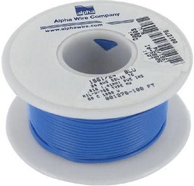 Фото 1/3 1561/24 BL005, Hook-up Wire 24AWG PVC SOLID 100FT SPOOL BLUE