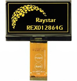 REX012864GYPP3N00000, Дисплей: OLED, графический, 2,42", 128x64, Разм: 60,5x37x2,15мм