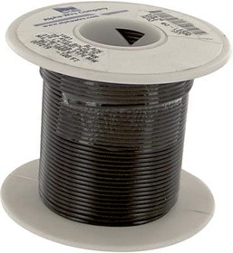 Фото 1/4 1561 BK005, Hook-up Wire 22AWG SOLID PVC 100ft SPOOL BLACK