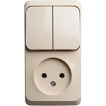 BPA16-205K, Systeme Electric ЭТЮД Крем Блок: Розетка без заземляющих контактов+ ...
