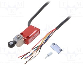 XCSM3715L2, Limit switch; lever R 30,4mm, plastic roller O16mm; NC x2 + NO