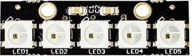 Фото 1/2 35129, Add-On Board, ZIP Stick For micro: bit, 5 x RGB ZIP LEDs, NeoPixel Compatible