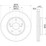 ND1021K, диск тормозной с покрытием 273x26