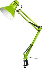 Фото 1/8 Настольный светильник ЭРА N-121-E27-40W-GR Е27 на струбцине зеленый Б0052760