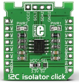 Фото 1/6 MIKROE-1878, I2C Isolator Click ISO1540 Development Kit for MikroBUS MIKROE-1878