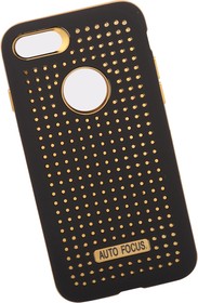 Фото 1/2 Защитная крышка "LP" для iPhone 8/7 Soft Touch составная (черная с золотым) европакет