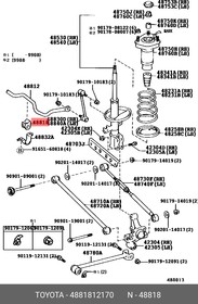 4881812170, Втулка стабилизатора Lexus ES (SV40) 2006-2012,Toyota Camry 1986-1991,Toyota Camry V40 2006-2011,Toy