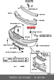 5211512460, Кронштейн бампера переднего правый TOYOTA COROLLA 2007-