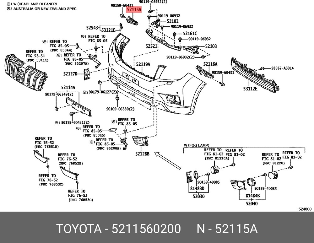 Крепление бампера Toyota Land Cruiser Prado (J150) 13-17 (Спереди/ Справа)