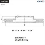 A6F182B, Диск тормозной пер. ADVICS