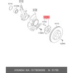 51750-3K000, Ступица HYUNDAI ix35 (11-),Sonata NF (04-) KIA Sportage (10-) ...