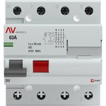 Устройство защитного отключения DV 4P 63А/ 30мА A AVERES rccb-4-63-30-a-av