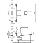 Смеситель для ванны с коротким изливом, хром HB60615